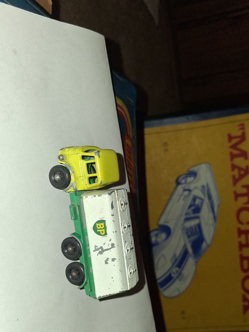 Lesney # 25 Die-Cast BP Tanker Toy Truck - Yellow and Green